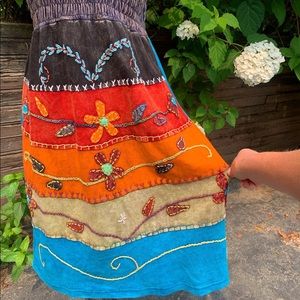 Rainbow hippy dress halter